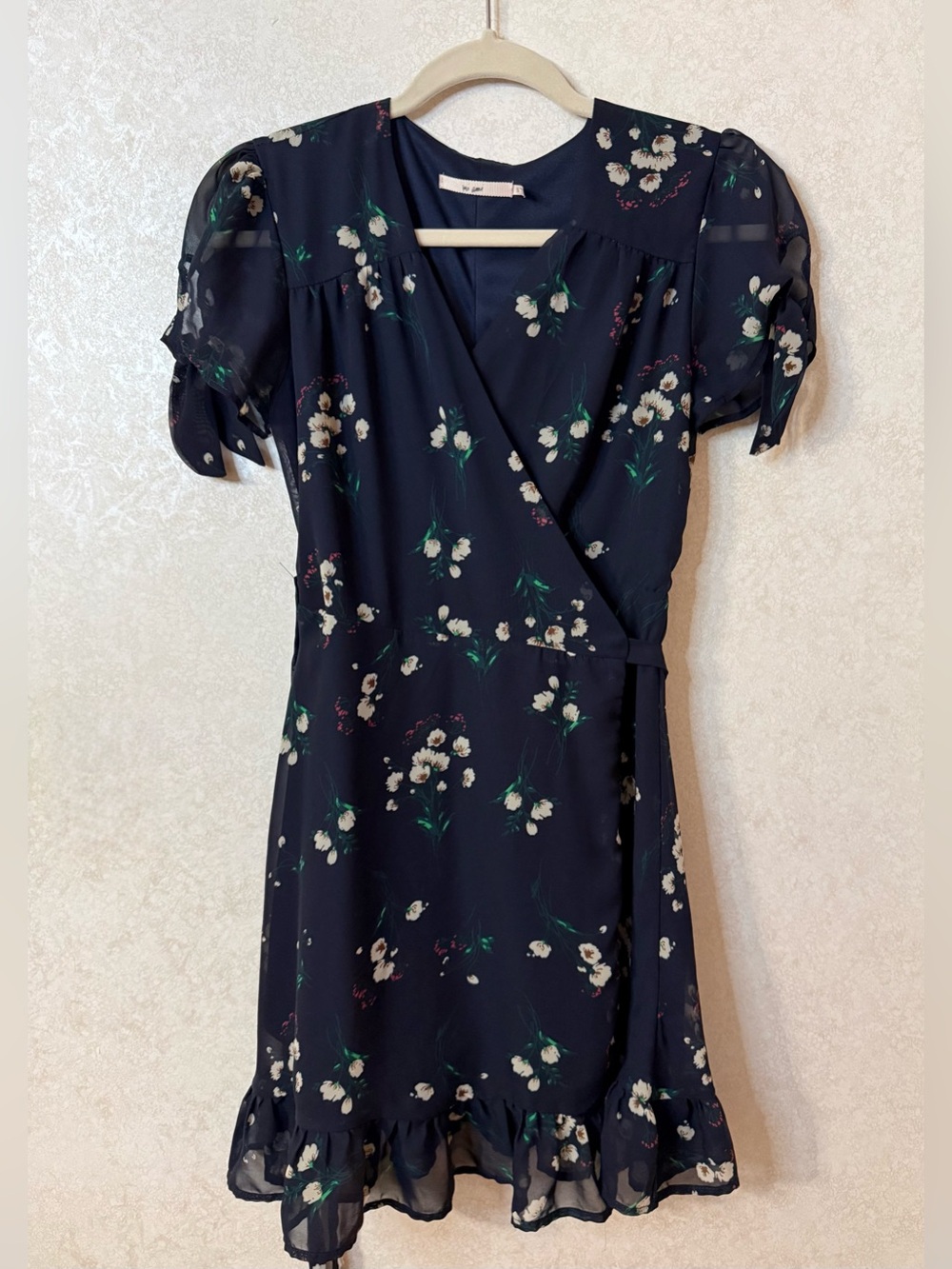 Women's Navy Floral Wrap Dress